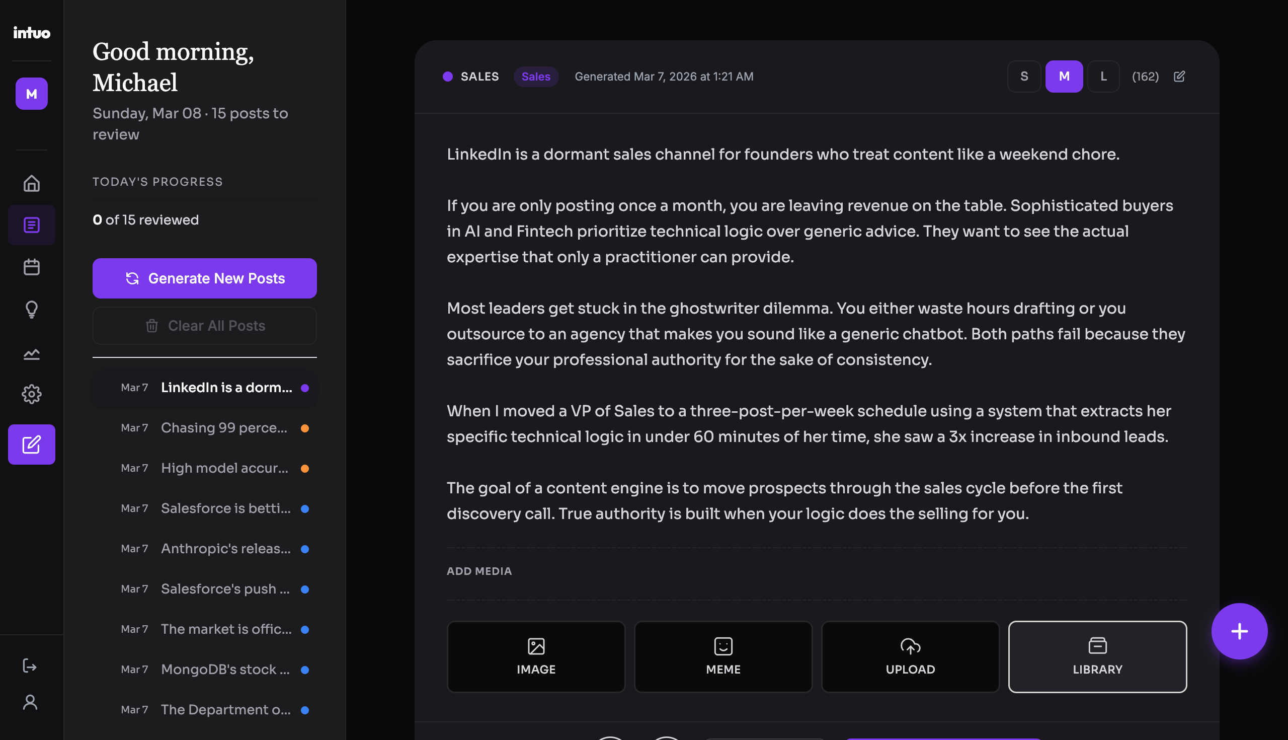 Idea Bank for saving content ideas